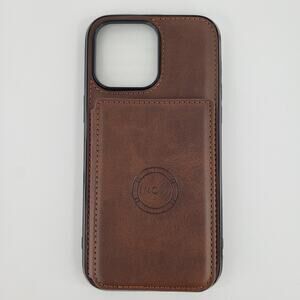 iPhone 14 Plus Brown Case & Screen Protector with Wallet ID Card Holder